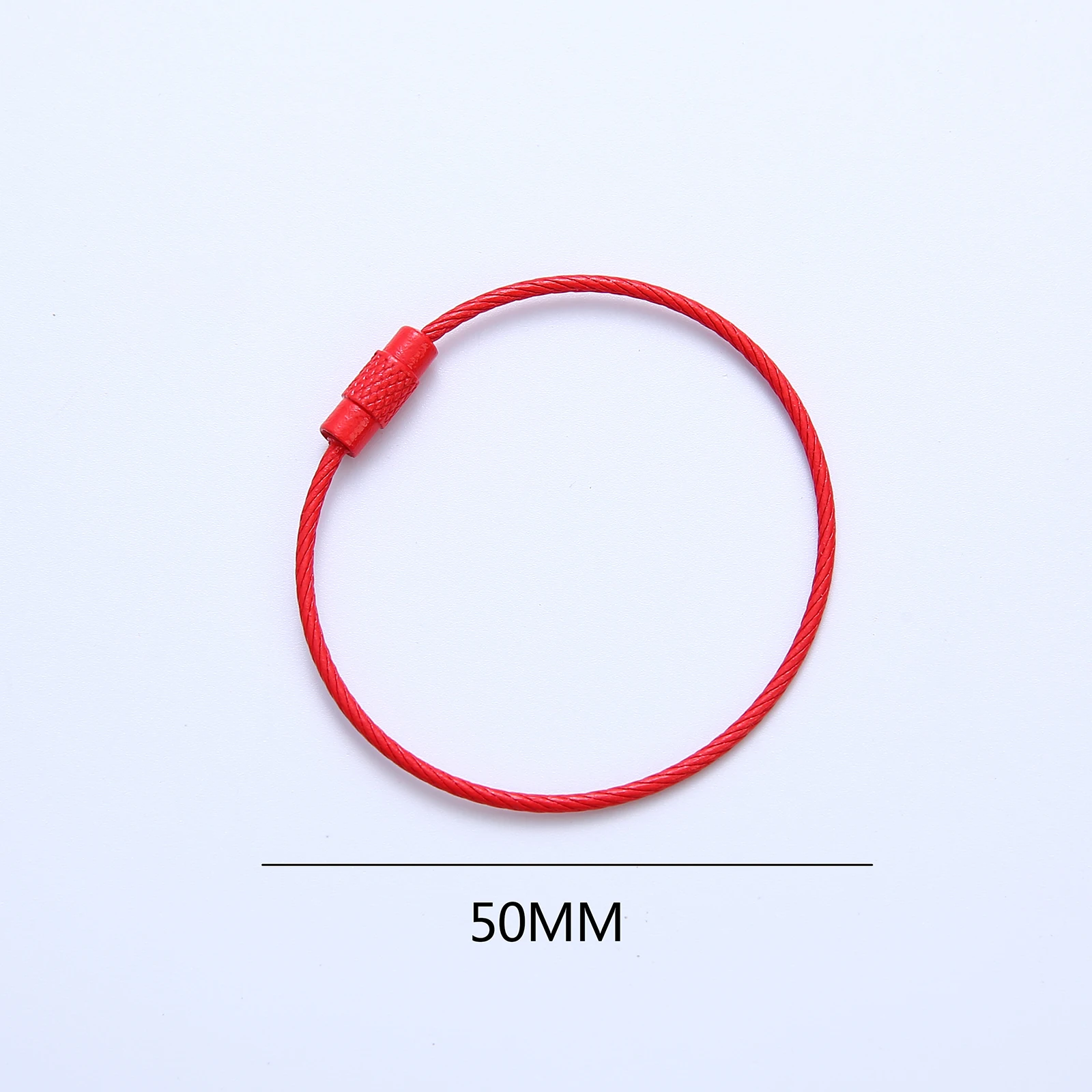 Colorful Stainless Steel Wire Keychain Ring, Outdoor Tool