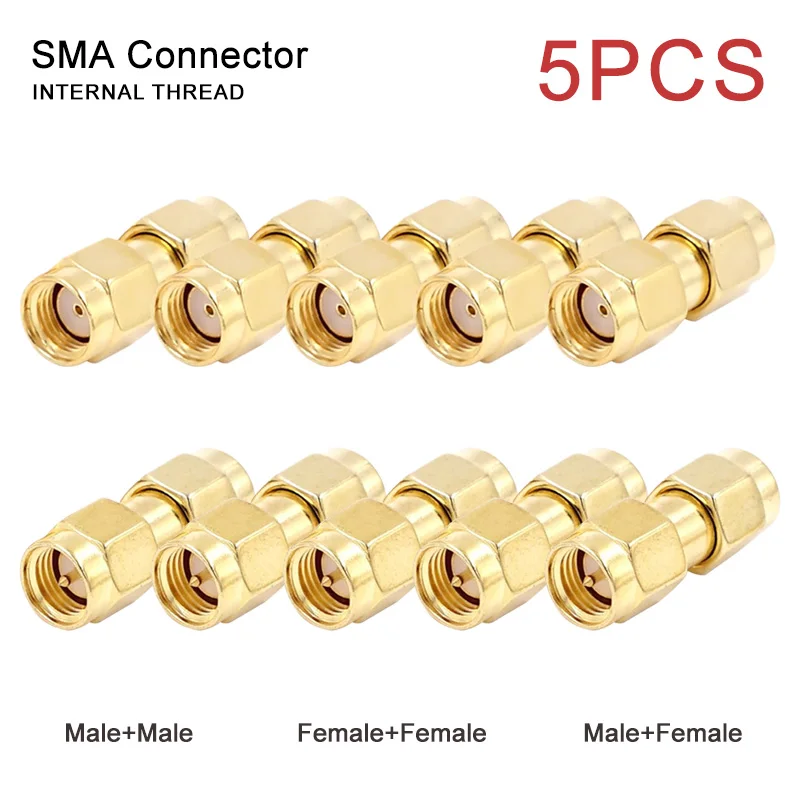 5/20/100PCS SMA Male To SMA Male Plug Straight RF Coax Connector RP SMA Male Female Coupler Converter for Wifi Adapter