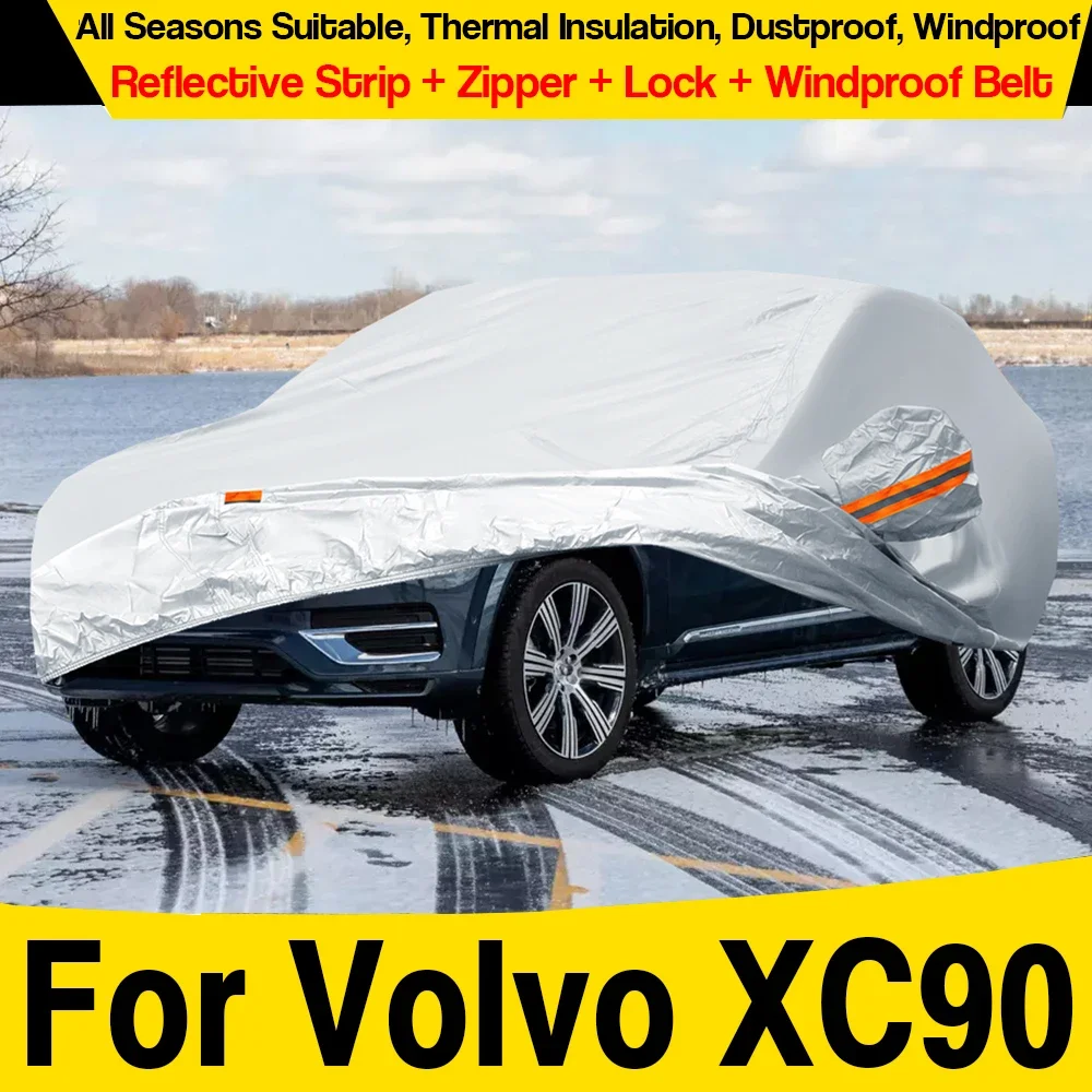 

Full Car Cover For Volvo XC90 2003-2026 SUV Outdoor Summer Sun Anti UV Winter Snow Rain Wind Prevent Cover Dustproof