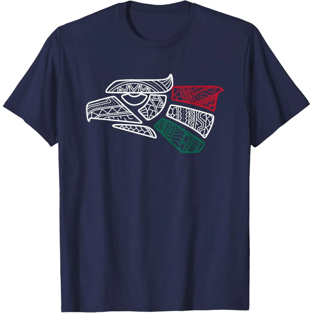 Mexico Flag - Mexican Eagle Aztec Style - Hecho En Mexico T-Shirt Short-sleeve Round Neck Regular Fit Clothes Comfortable Tops