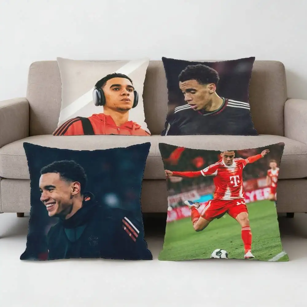 

OMF J-Jamal 10 M-Musiala Pillow Case Anti-dustmite Pillowcase Invisible zipper silky short plush Sofa cushion cover