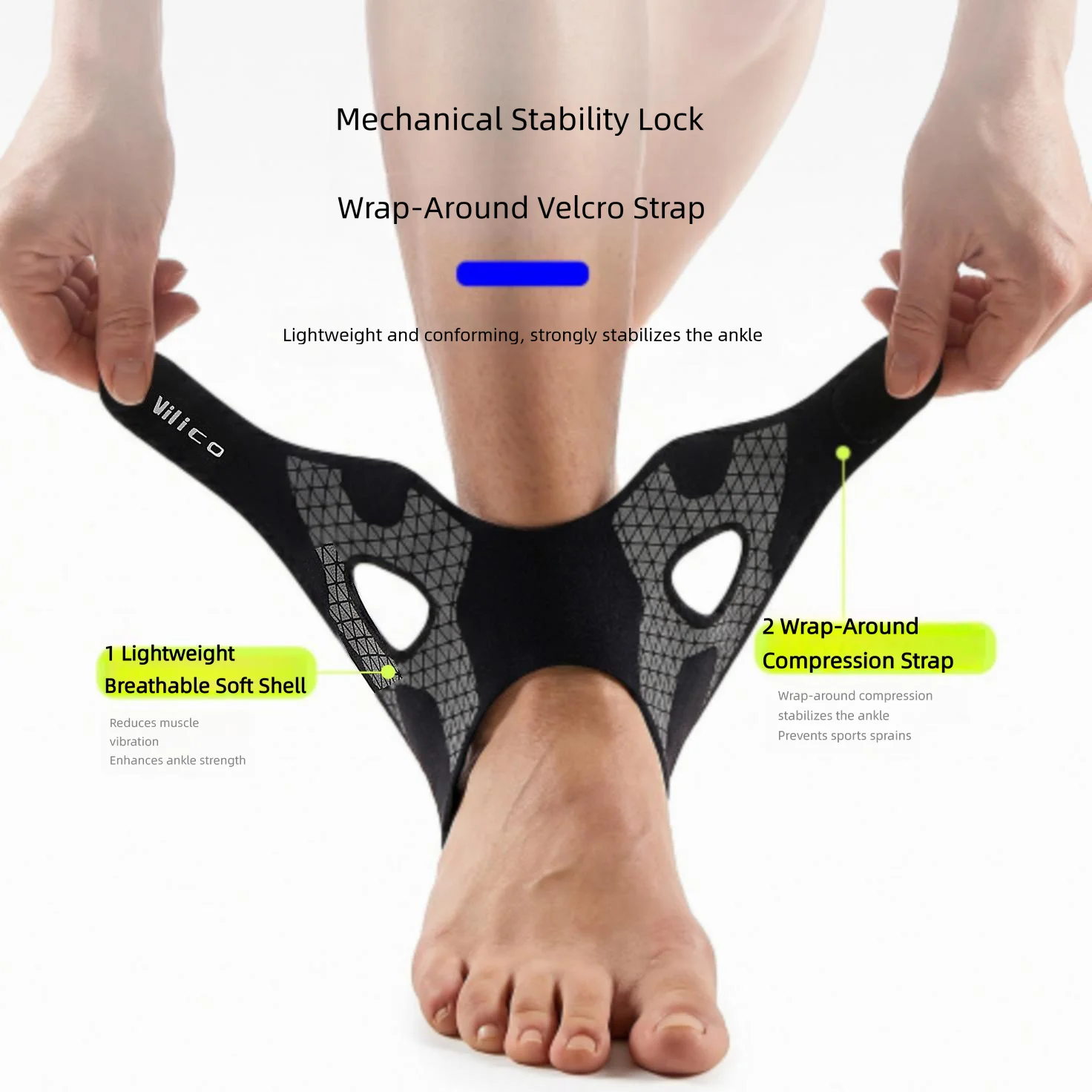 男女兼用足首サポーター＆弾性サポート、足部サポート足首圧縮ス - Ankle Mobility Band のレビューと価格