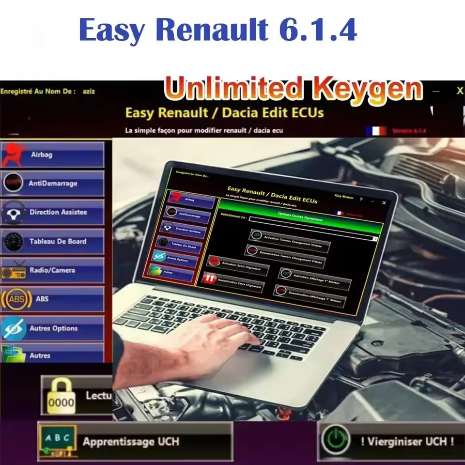 

Программатор ЭБУ Easy Renault 6.1.4: очистка данных о столкновениях, сброс подушек безопасности, сброс ключей, очистка UCH. Работает с OBDLink Renolink.