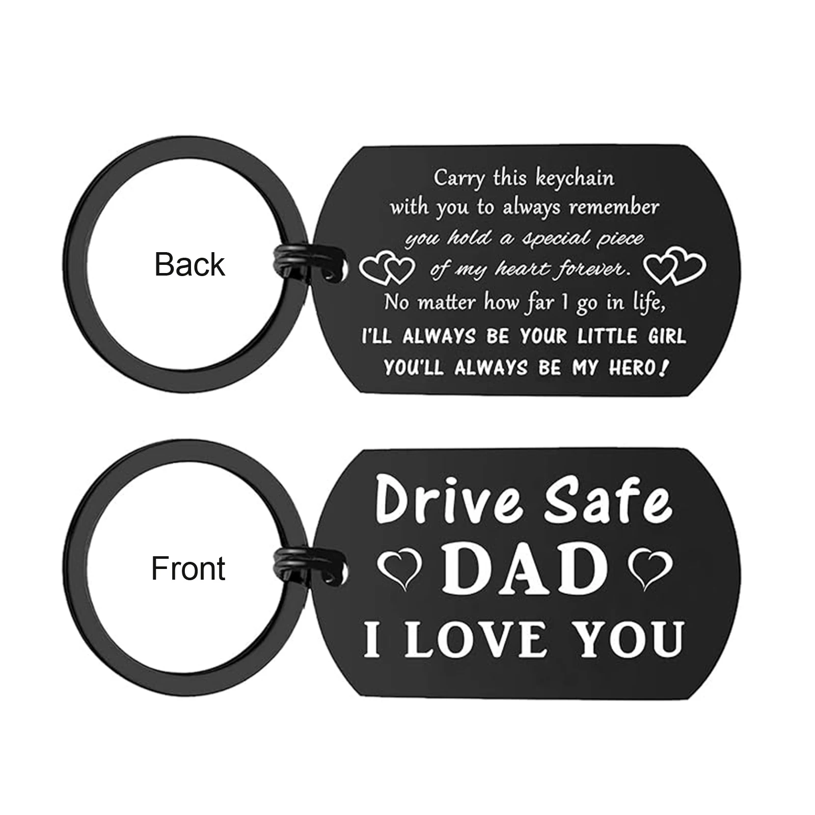 Drive Safe Dad Keychain - I Love You Dad Gifts from Daughter Son - Fathers Day Birthday Gift for Dad Christmas Keychain Jewelry