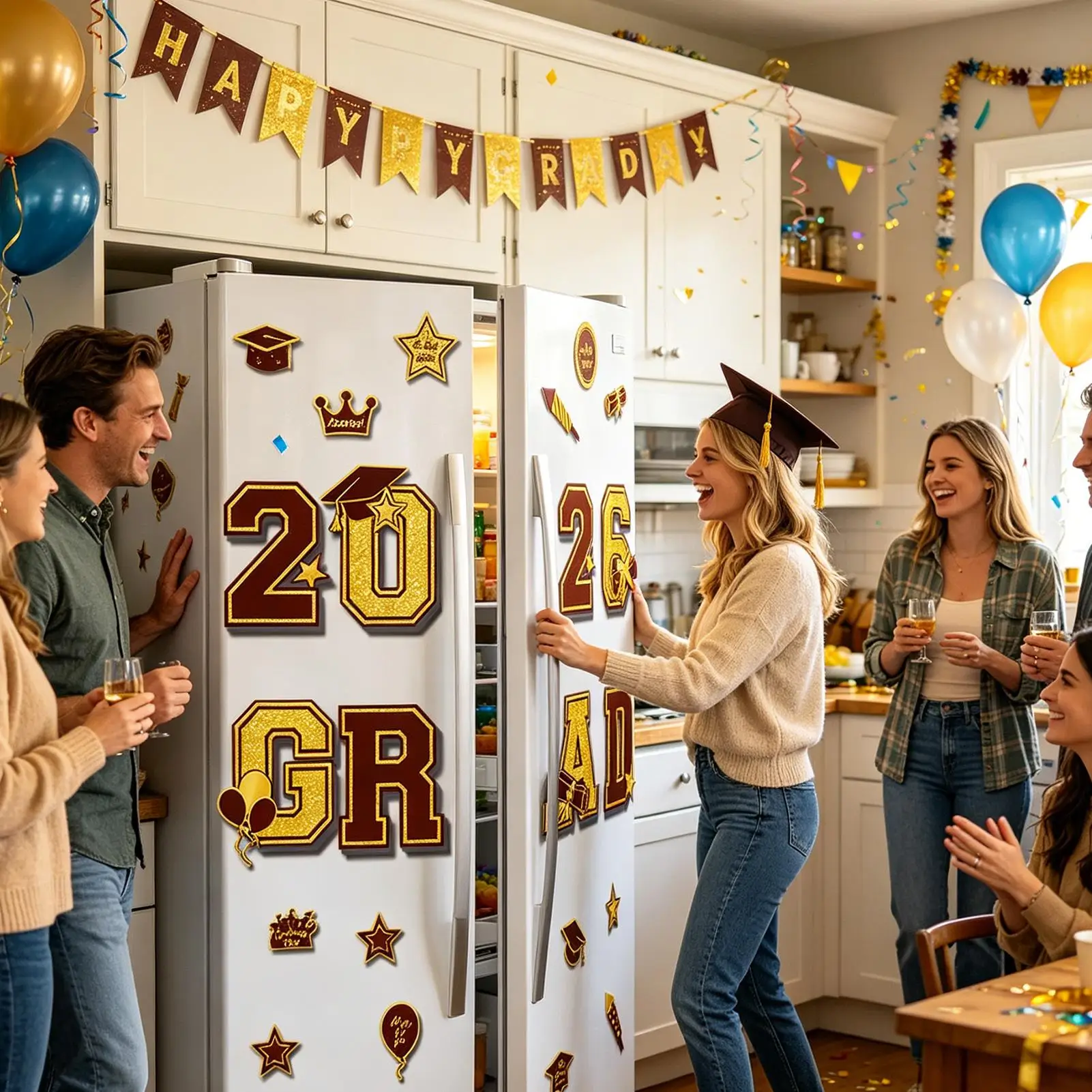 

Магнитные украшения для автомобиля на выпускной 2026 года, 24 штуки, магниты для холодильника, гаражных ворот, парада, круиза, выпускного вечера