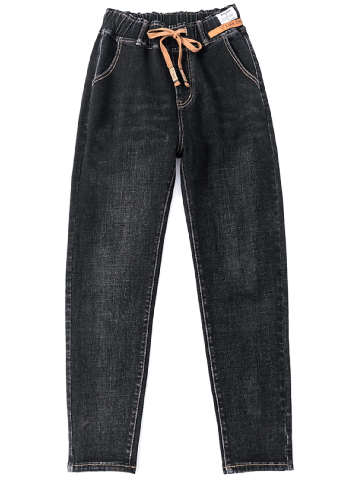 Women's Elastic Waist Dad Jeans Spring Autumn New Sle Versatile Slimming Loose Elastic Trousers Large Size Fat MM Harlan Jeans