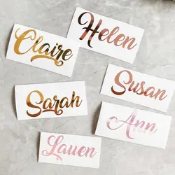 5pcs/set 2 inch(5cm) Personalized Name Vinyl Decals Stickers For Cup Window Gift Box Bag Baby Adult Birthday Party Decoration