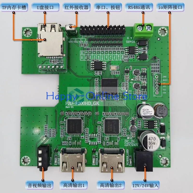 لوحة تشغيل الفيديو MP4 HD المزدوجة HDMI الناتج المنفذ التسلسلي وحدة فك ترميز اللوحة الأم #2
