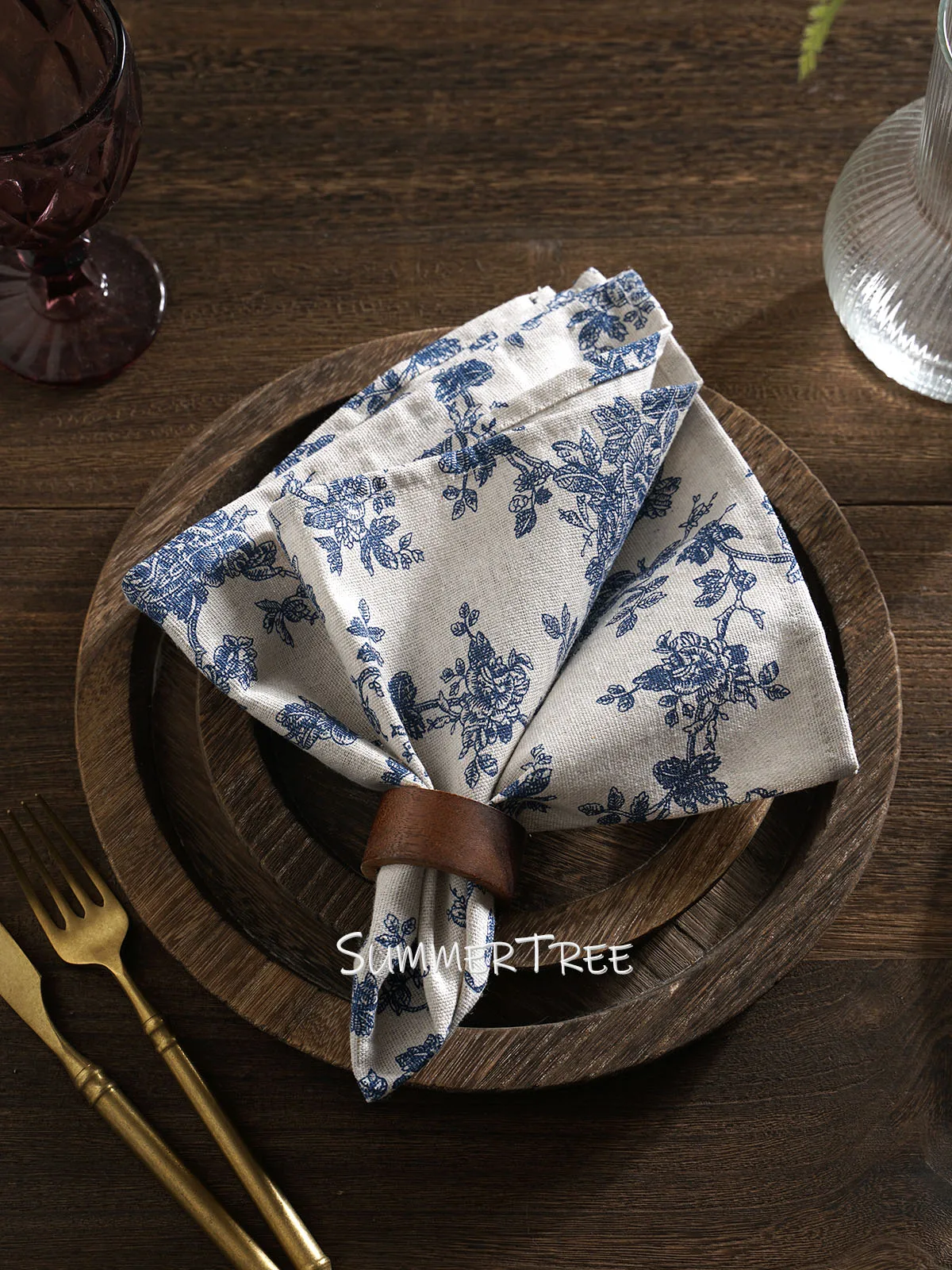 Bulk 45x45cm Cloth Napkins Thick Cotton Linen Printed Washable Reusable Table Napkin Home Kitchen Wedding Party Dining 18x18in