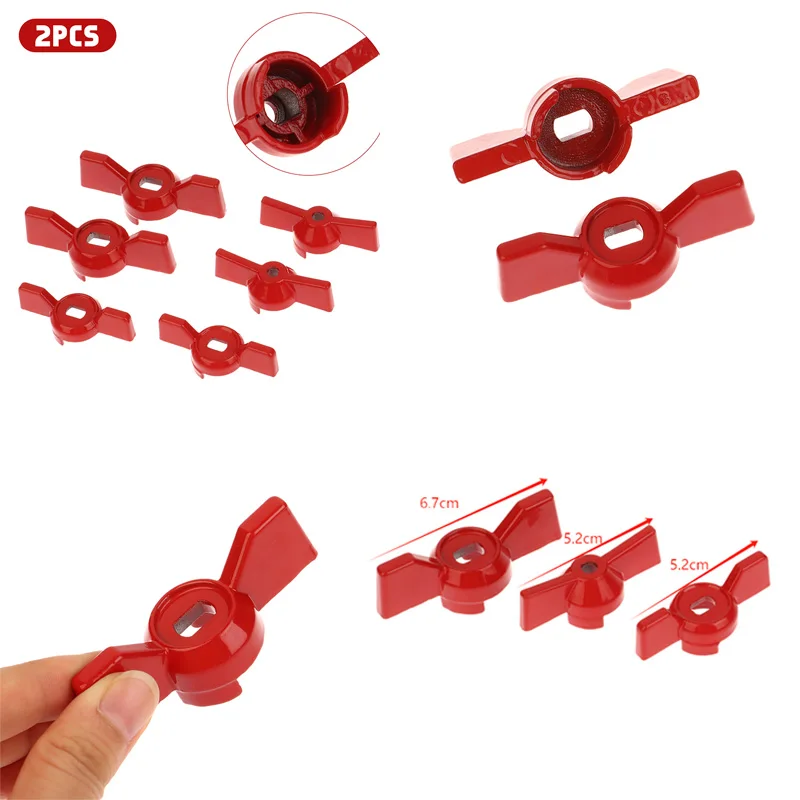 C 2pcs Aluminum alloy handle ball valve handle wrench Red Butterfly Handle Aluminum handle valve