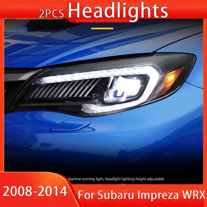 ar Headlights for SUBARU Impreza WRX 2008-2014 Headlights LED DRL Front Dynamic Turn Signal Lamp Auto Assembly