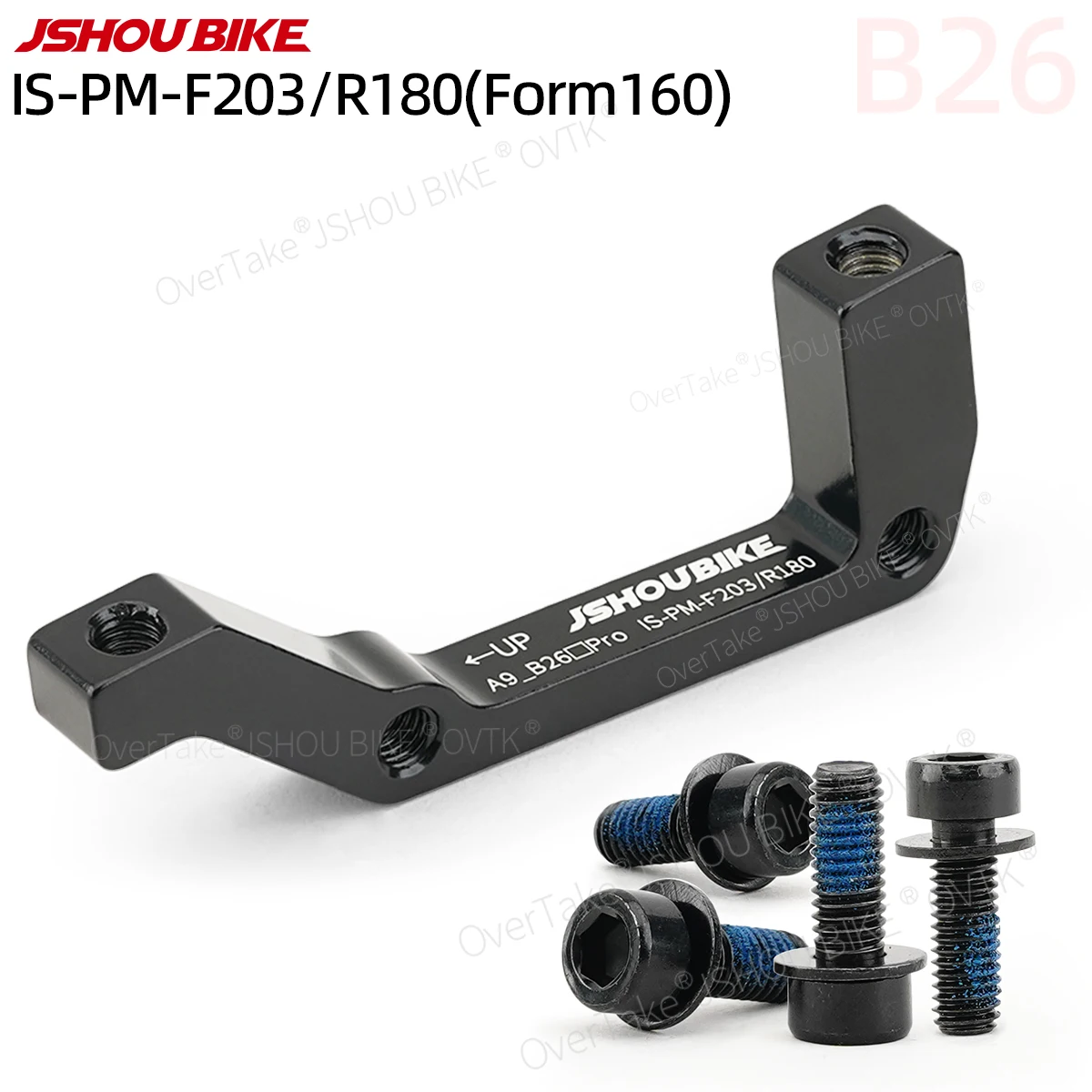 

JSHOUBIKE 1/2/4/10/20PCS MTB Disc Brake Caliper Mount Adapter Fork and Frame IS TO PM From 160mm TO 203/180mm Rotor 6066AL
