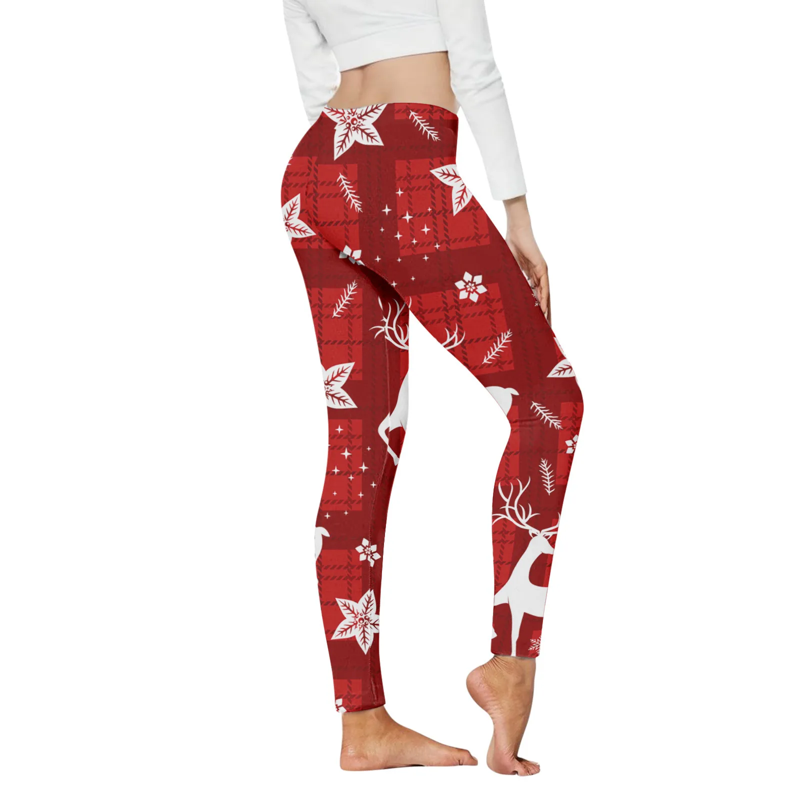 

Women Christmas Leggings Tights Sport High Loose Shorts High Waist Leggings Santa Print Xmas Skinny Elastic Funny Sexy Leggings