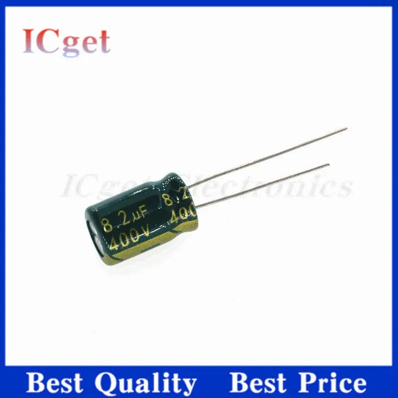 50Pcs 400v 8.2UF high frequency low impedance 400V8.2UF aluminum electrolytic capacitor size 8X12 20%