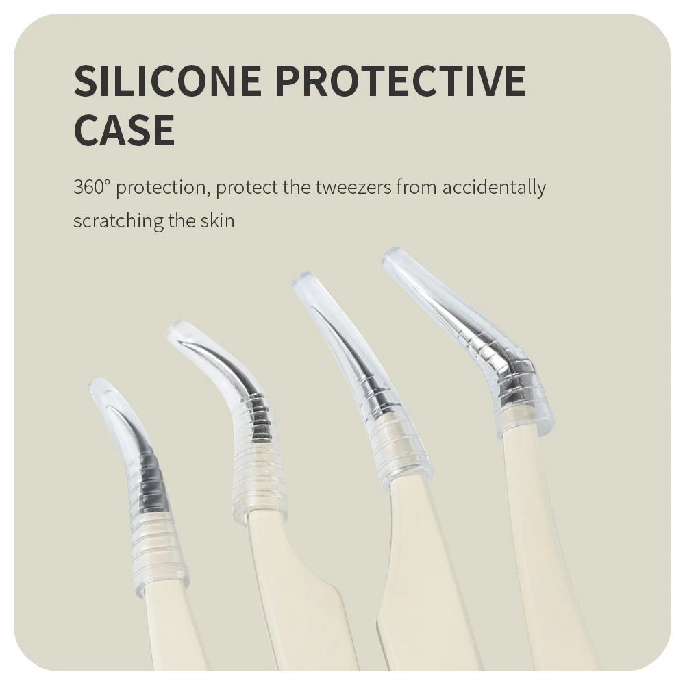 ANNAFRIS Stainless Steel High Precision False Eyelash Tweezers Straight Curved Pointed Tip Tweezers Lash Extension Makeup Tools