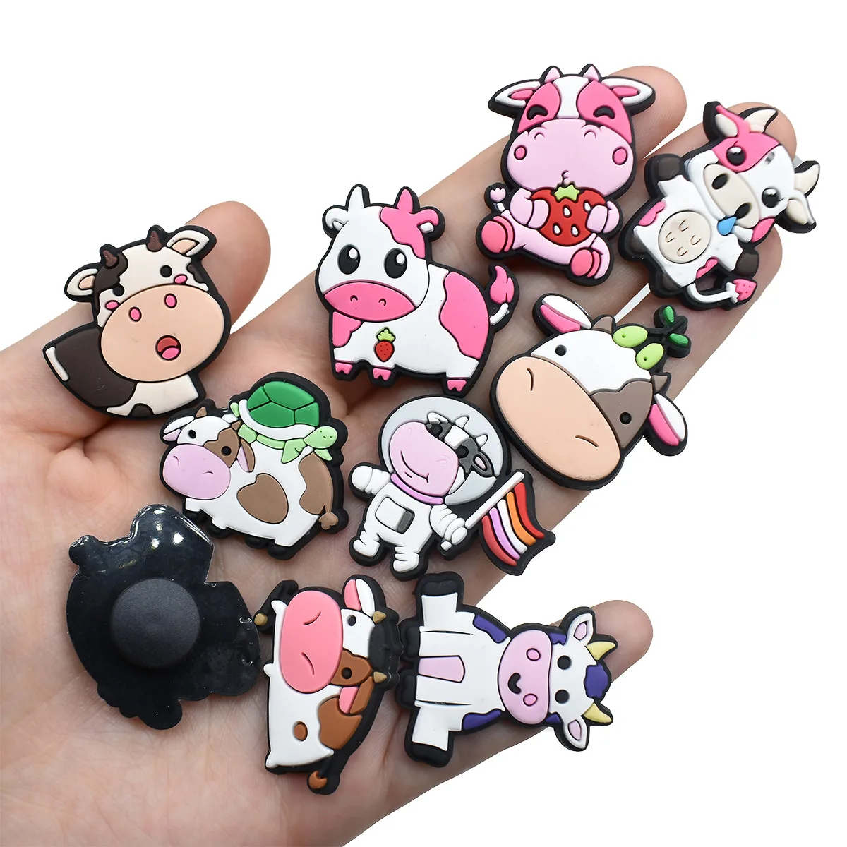 Picture 4: Hot Must Have Cute Cartoon Cow Soft PVC Shoe Charms Removable DIY Decor Only Fit Hole Clog Sandals For Farm Animal Lovers