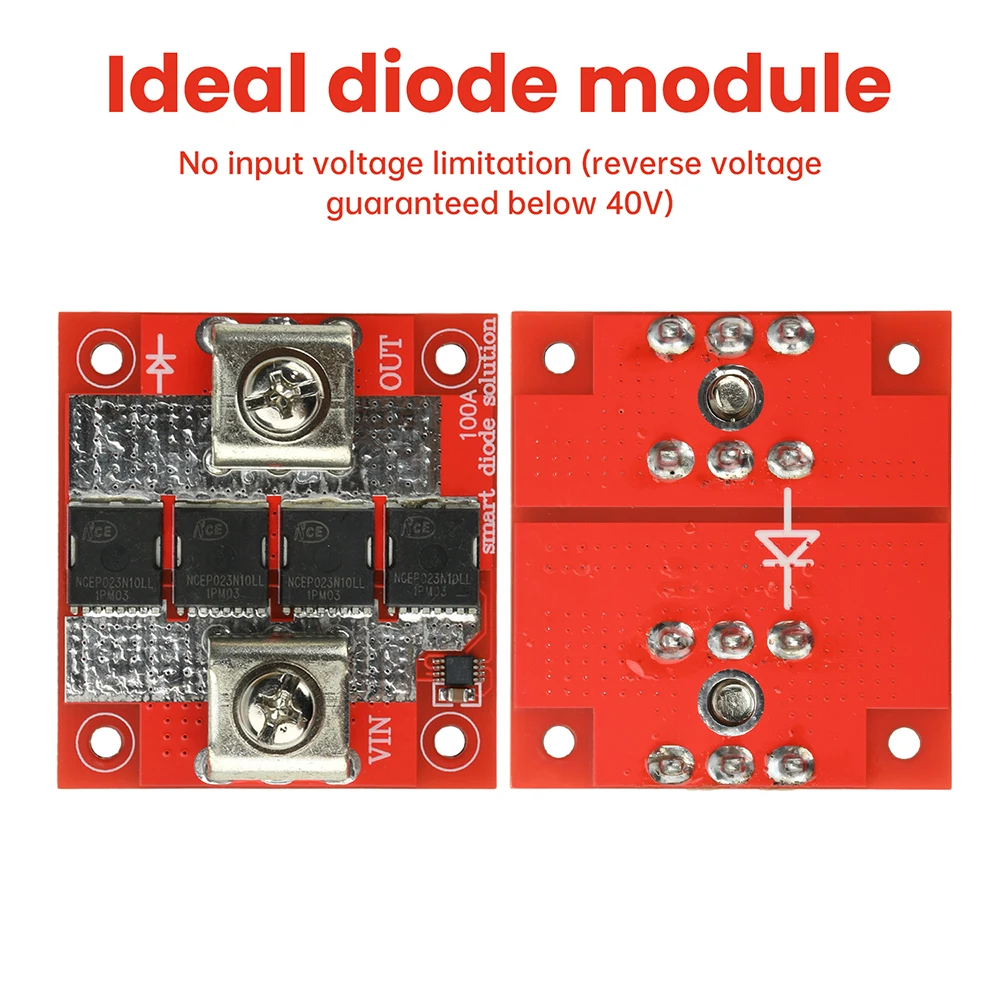 100A High Current Ideal Diode Module Solar Controller Anti-reverse Charging Anti-Reverse Current Protection