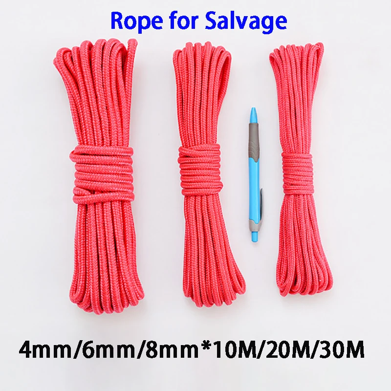 10M/20M/30M Salvage Rope Fishing Magnetic Rope Suitable Powerful Salvage Neodymium Fishing Magnet Insurance Rope with Carabiner