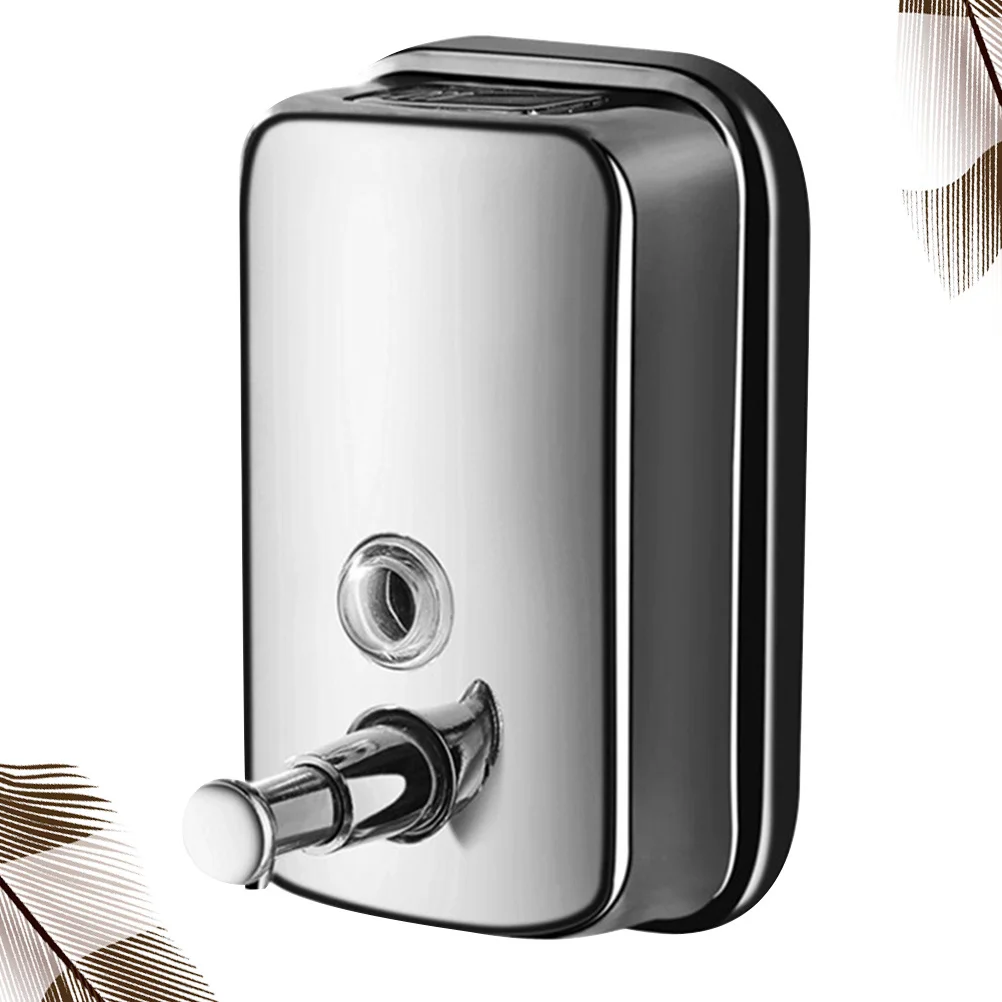 

1Pcs Wall Mounted 304 Stainless Steel Soap Dispenser Manual Liquid Hand Soap Shower Gel Box Hanging Dispenser Silver 1000Ml