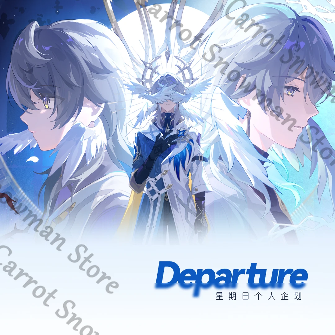 Honkai: Star Rail × Serie de départ colegas de domingo ambido insignia de doble flash postal ladrillo acrílico regalo de papel de color