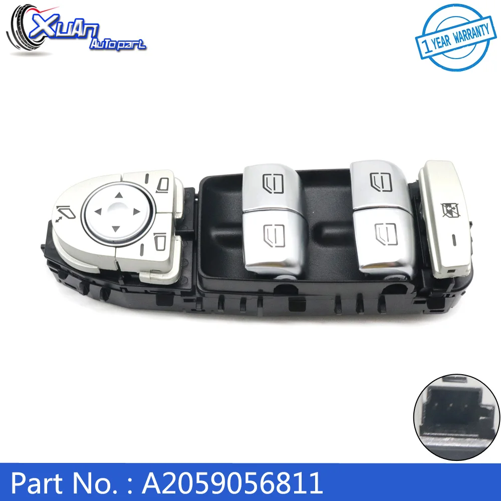

XUAN Door Master Power Window Control Switch Button Console A2059056811 for Mercedes-Benz C Class W205 S205 X253 C200 C300 C350