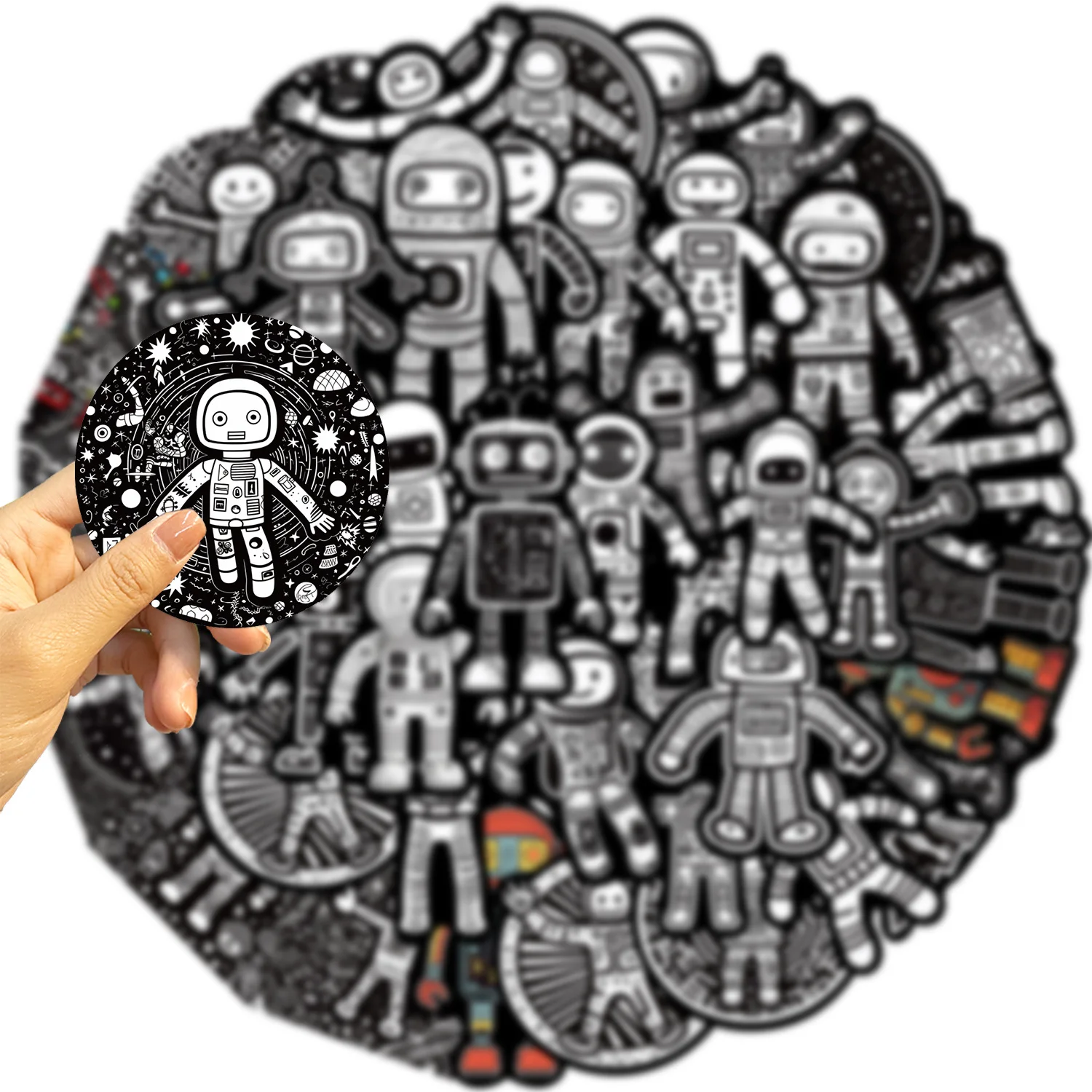 10/30/50pcs Cartoon Space Aerospace Robots Stickers For Notebook Phone Suitcase Fridge Bike Laptop Luggage stickers