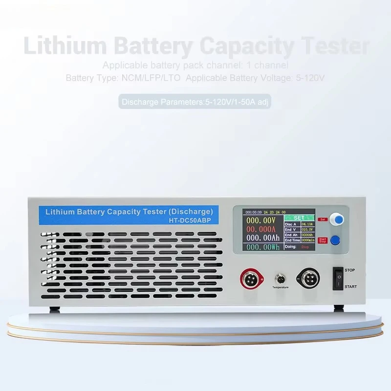 5-120V 50A Lithium Battery Capacity Discharge Tester Adjustable Load Analyzer For LiFePO4 Lead Acid Battery Pack Testing