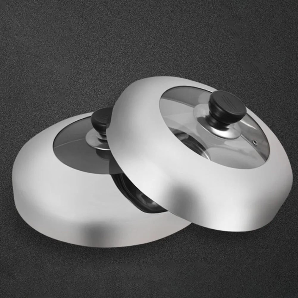 

Stainless Steel Pot Cover Smooth Kitchen Gadget Multipurpose Pan Lid Visible Design Easy Clean Stainless Steel Pot Cover