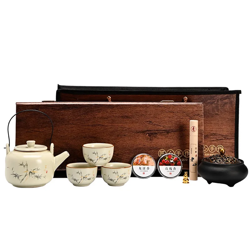 

Tea set gift box for elders gifts Kung Fu high-end business souvenir practical tea set tea ceremony