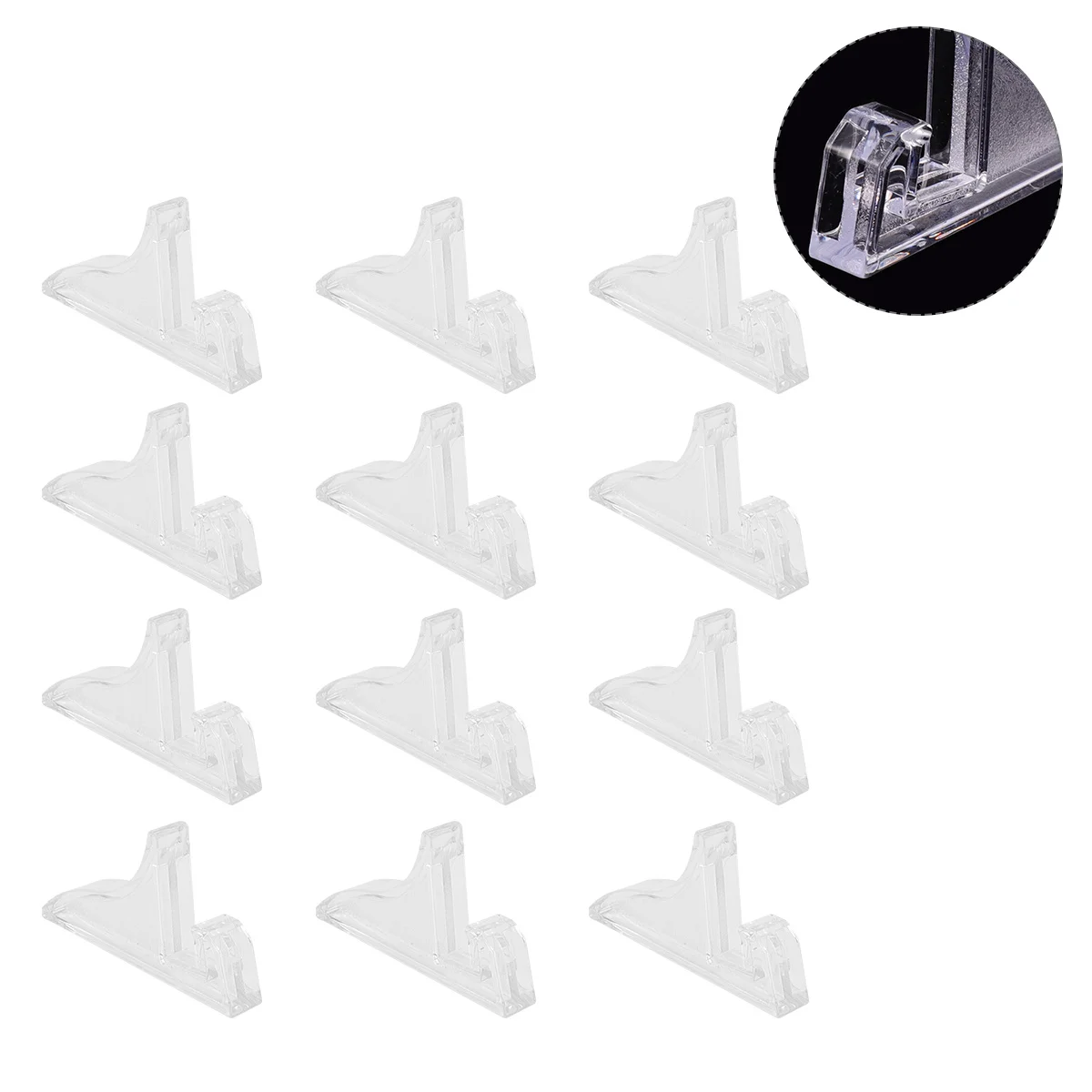 

12pcs Transparent Bracket Base Premium Plastic Display Stand For Photo Frames Certificates Medals Painting Desktop Organizer