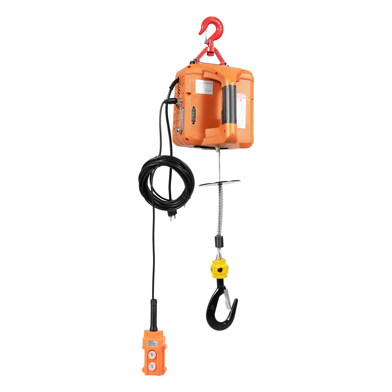 440lbs portable electric hoist 3-in-1 1500W Remote Control 16ft/min Engineering lifting device Electric lifting hook