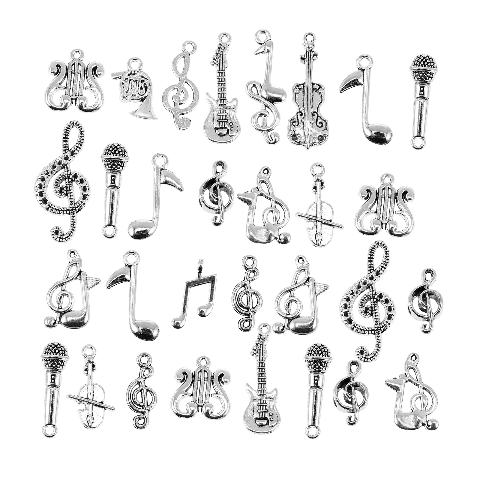 70 Pcs Charm Music Symbol Pendant Note Beads Alloy Musical Charms Jewelry Decor