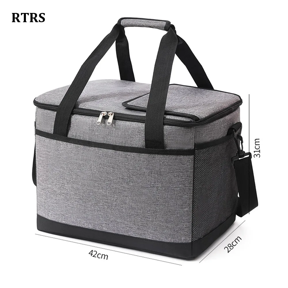 35L Outdoor Foldable Soft Cooler Bag with Hard Liner Large Insulated Picnic Lunch Bag Cooling Camping Bag Camping Activities