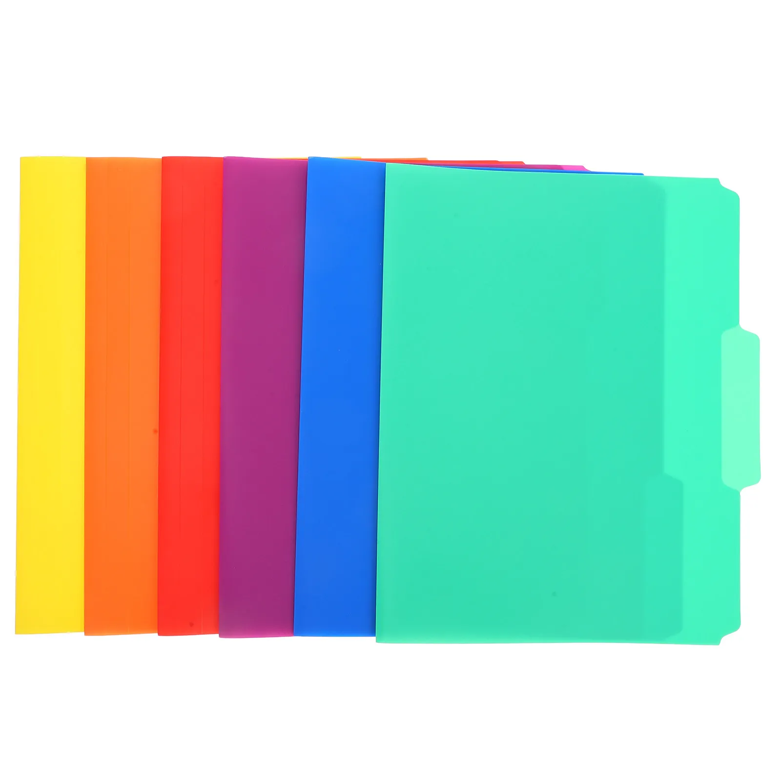 

6Pcs Color Coded File Folders Plastic Organizers for Office School Home Use Vibrant Multicolor Letter Size Document Storage