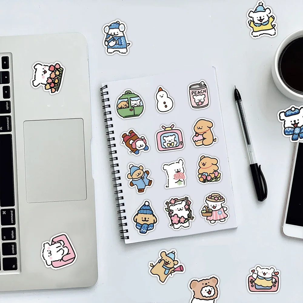 Autocollant Graffiti Ddog ligne mignonne, 50 pièces, décoration DIY, étui de téléphone portable, carnet de notes, Skateboard, tasse d'eau, jouet pour enfants, cadeau