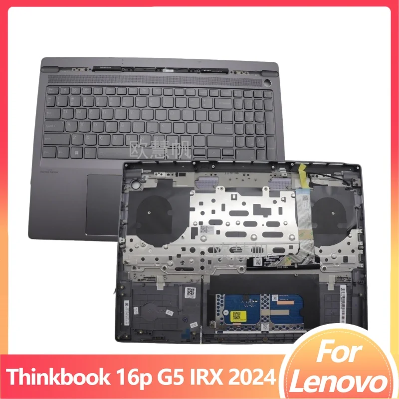 T New Repair Accessories for Lenovo Thinkbook 16p G5 IRX 2024 Laptop Palmrest Upper Cover with US Keyboard 5CB1P31184