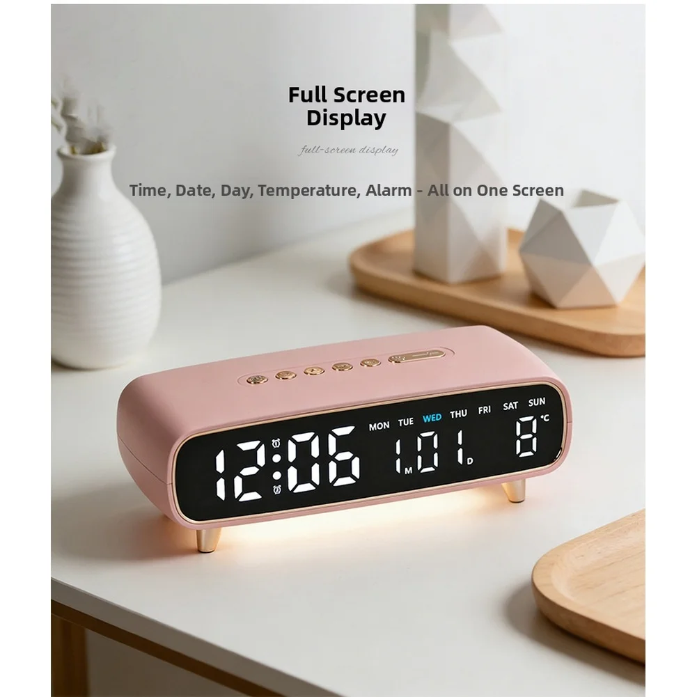 

Modern LED Digital Alarm Clock With Temperature Display Night Light Weekday Clock For Home Children Bedroom Digital Alarm Clock