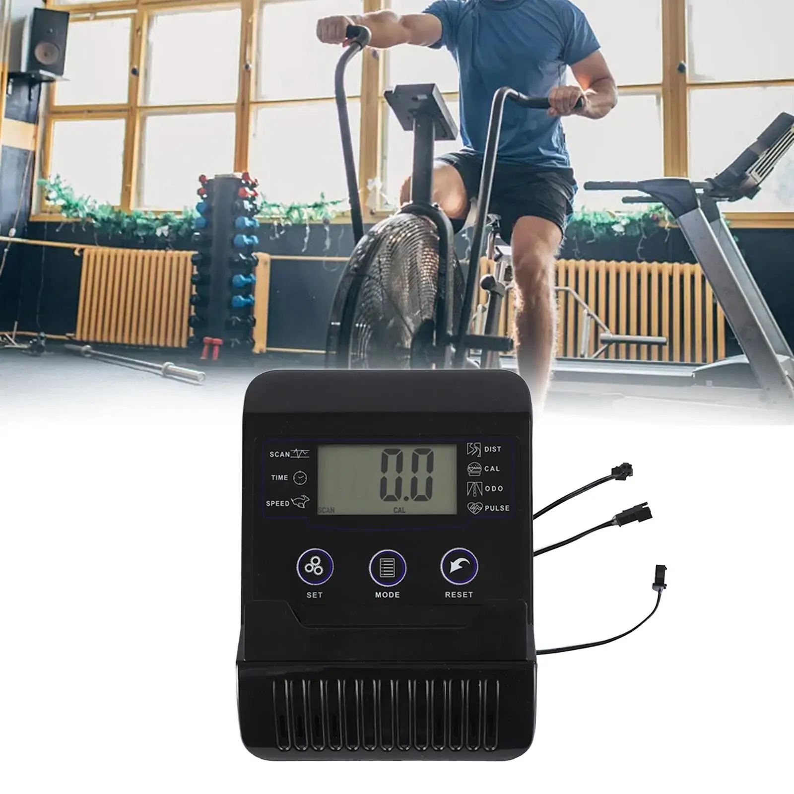 Monitor Speedometer Electronic Parts Rowing Machine Monitor Screen for Fan Bikes Home Gym Exercise Bike Indoor Cycle Treadmills