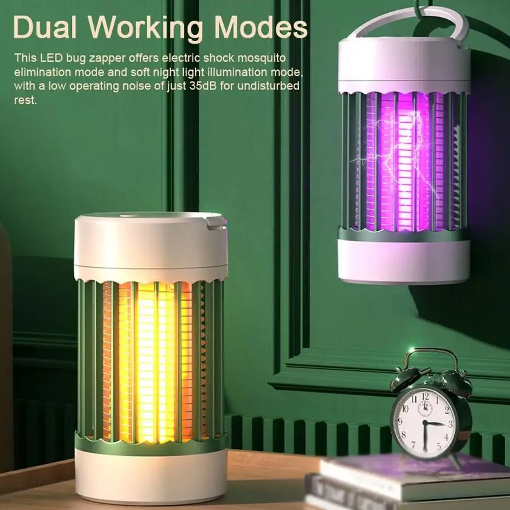 Usb Rechargeable Electric Mosquito Killer Lamp 365nm Uv Light Portable Bug Zapper With Camping Light Hanging Insect Trap JJ2508G