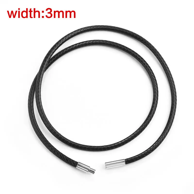 45-60cm Lederkette für Damen und Herren, Lederband, Wachsseil, Edelstahlverschluss, DIY-Halskette, Schmuckzubehör