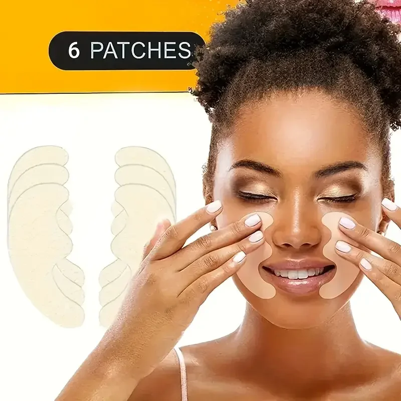 6 pçs remendos de linha de sorriso remendos faciais testa rosto linhas de sorriso remendos suaves testa & remendos faciais