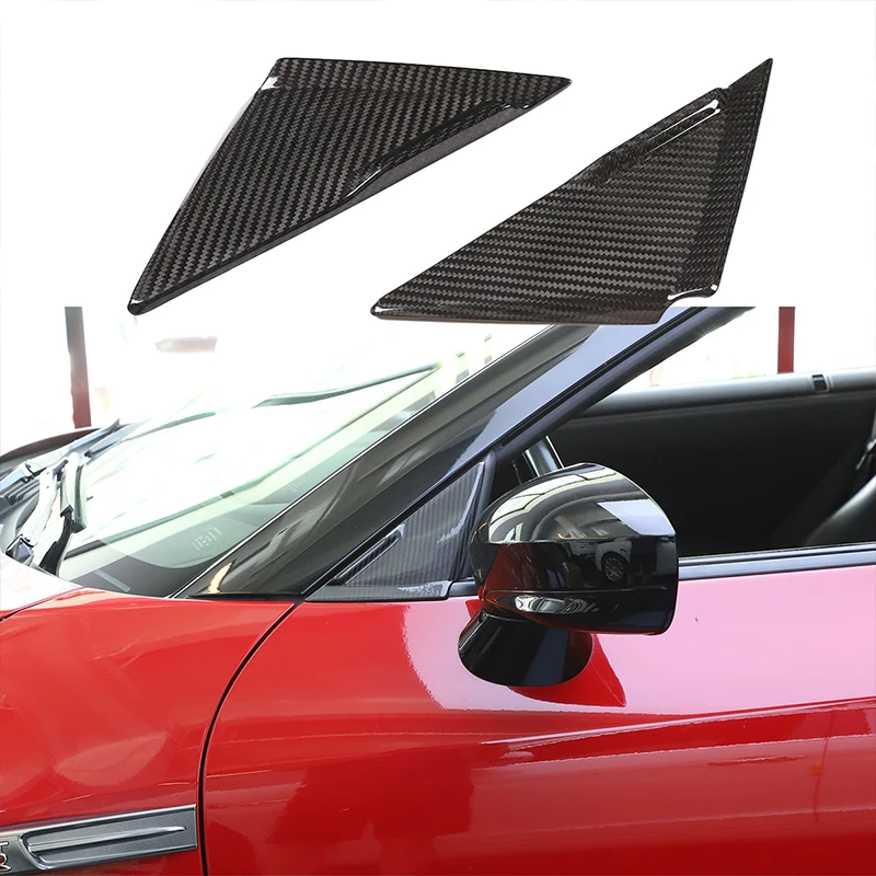 

For Nissan GTR R35 2008-2016 real carbon fiber front A-pillar triangle spoiler decorative panel exterior accessories auto parts