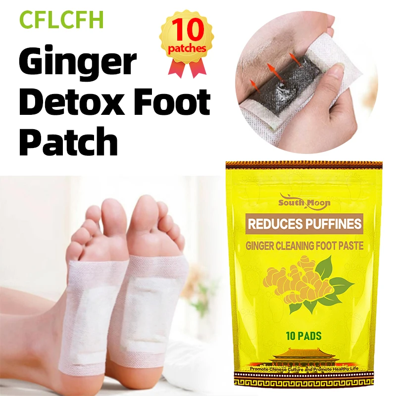 

Detox Foot Patch Natural Ginger Body Toxin Detoxification Feet Pads Slimming Stress Relief Deep Cleaning Soothing Sticker