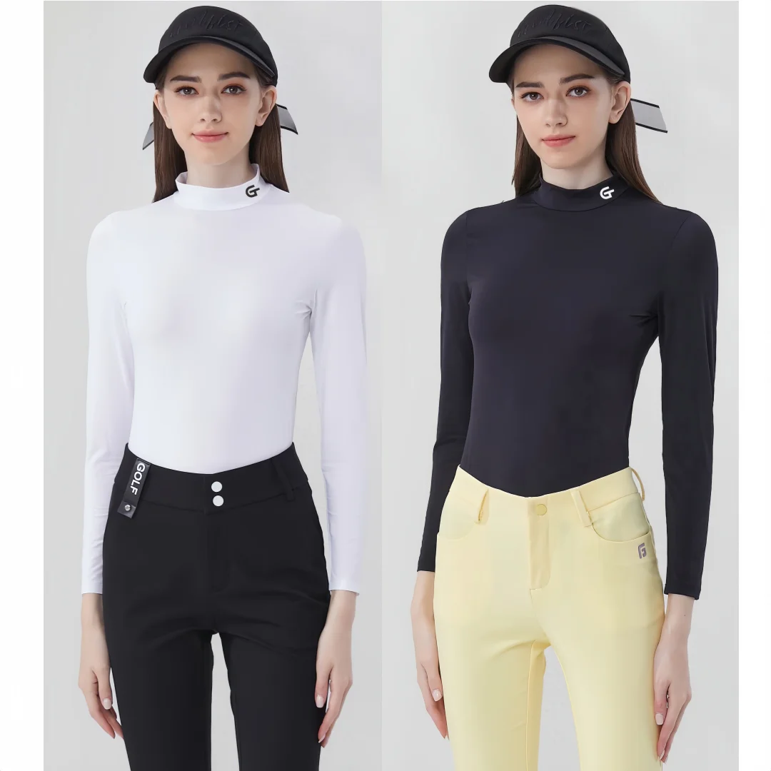 Summer Women's Golf Sunscreen Ice Silk Long Sleeve Bottom Shirt Women's Top Quick Drying Clothing Breathable Women's  Shirt