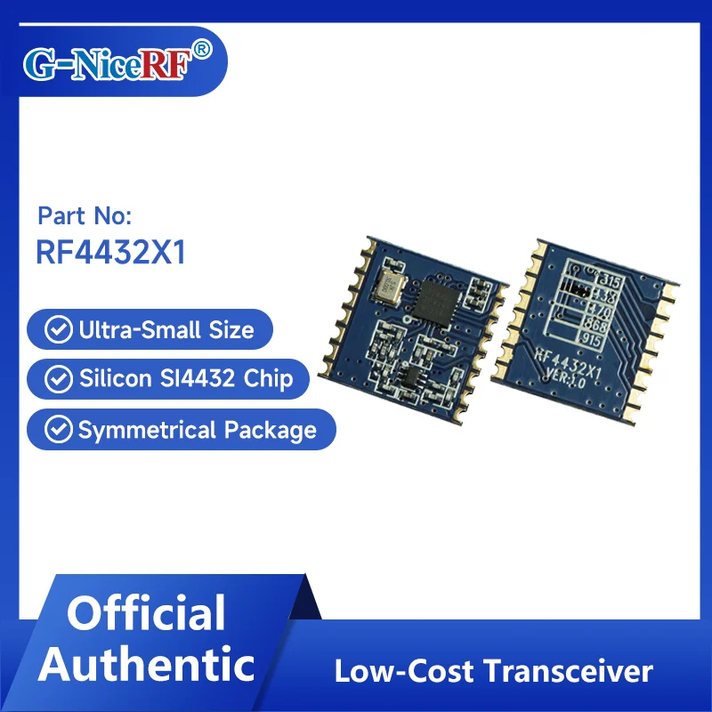 G-NiceRF| 2PCS RF4432X1 Iow-Cost Transceiver with Si4432 Chip SPI Interface 433/470/868/915 MHz Optional