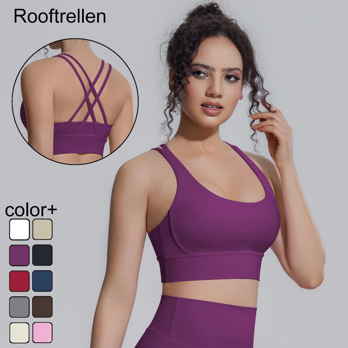 Sommer-Yoga-BH mit überkreuzten Trägern für Damen, stoßdämpfendes Lauf-Yoga-Tanktop mit Brustpolster, sexy, schöner Rücken, Gym-Yoga-BH