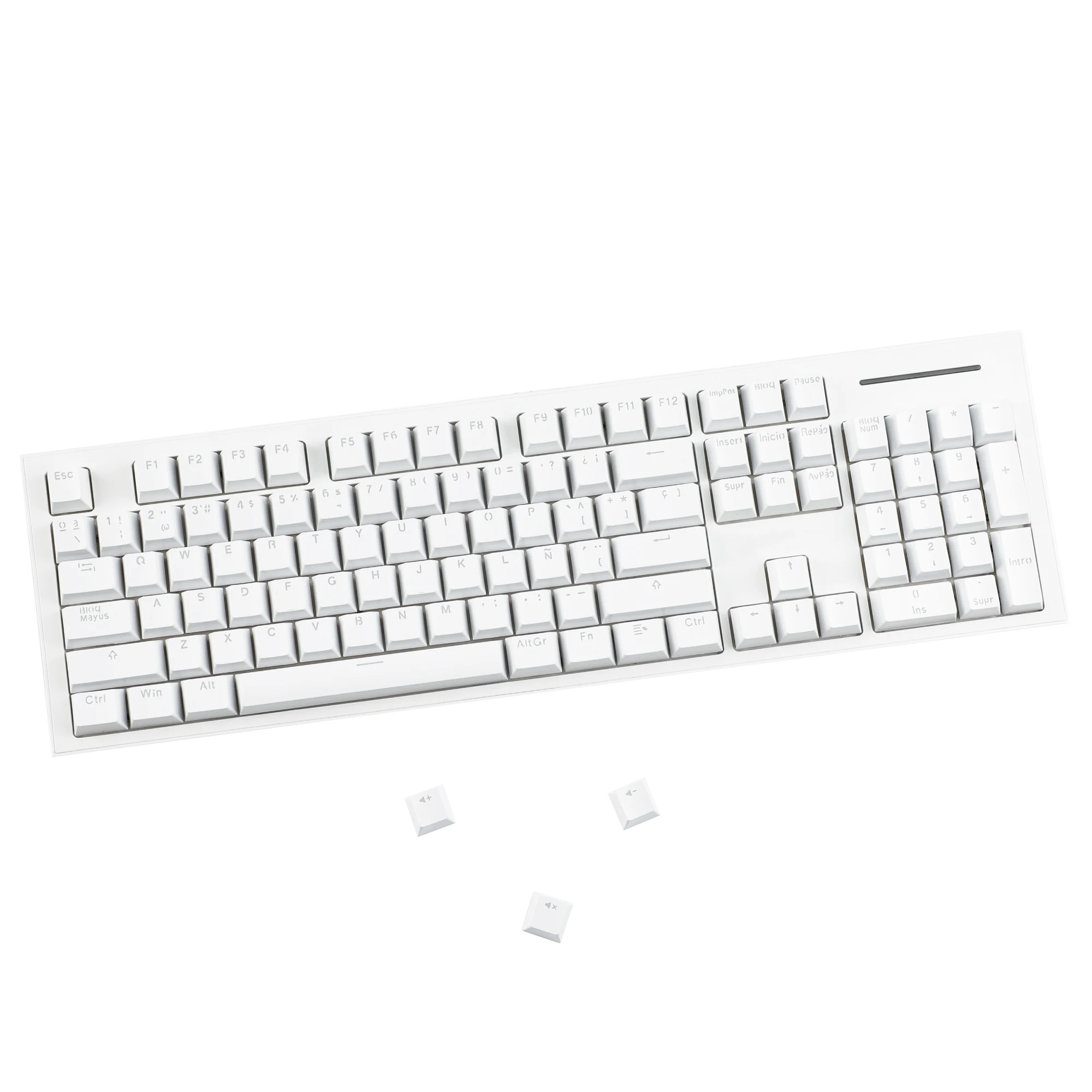 132 Keys Spain Backlit OEM Profile Black White Minimalist Double Shot Keycaps for 68/75/87/98/104/108 MX Mechanical Keyboard view 5