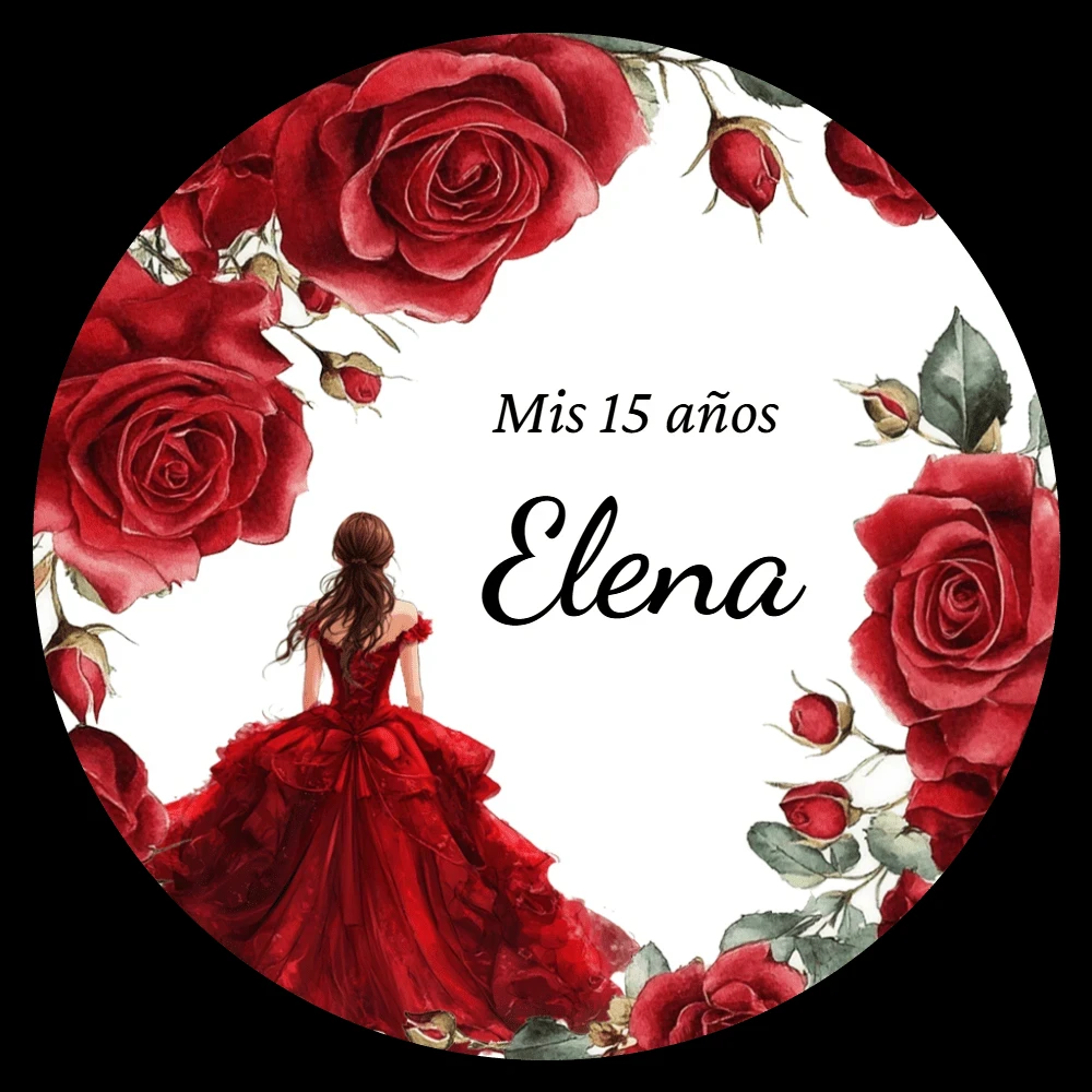 ملصقات تاج عيد الميلاد الخامس عشر المخصصة، طباعة جرافيك على شكل فراشة للديكور الشخصي