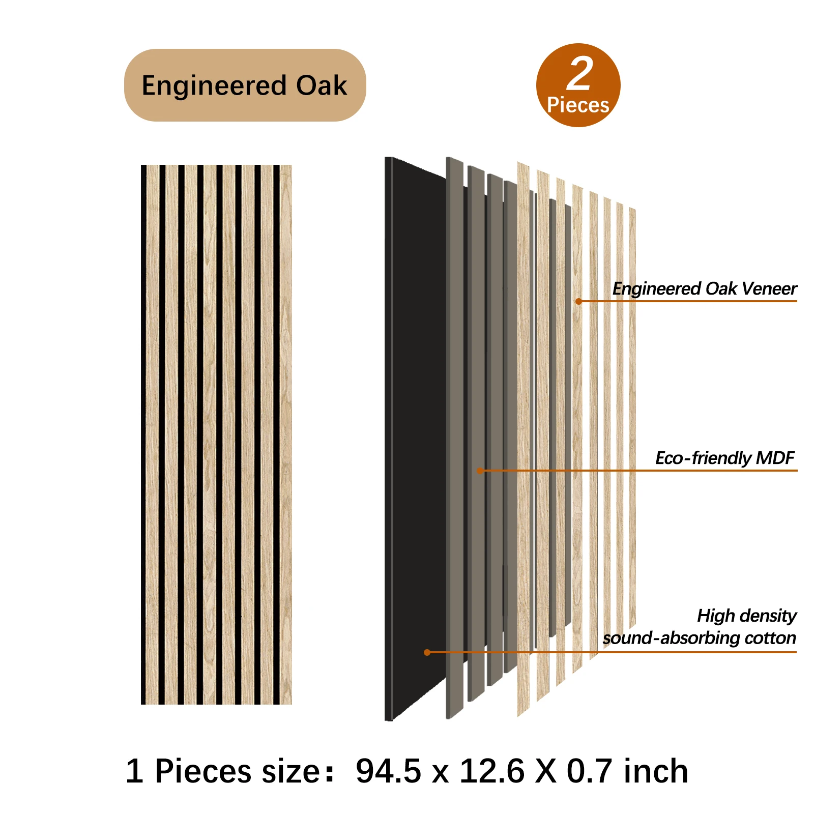 Wood Acoustic Panels 3D,2-Pack Wall Panels for Interior Wall decor,Decorative Accent Wall Panels for Living Room,Walnut