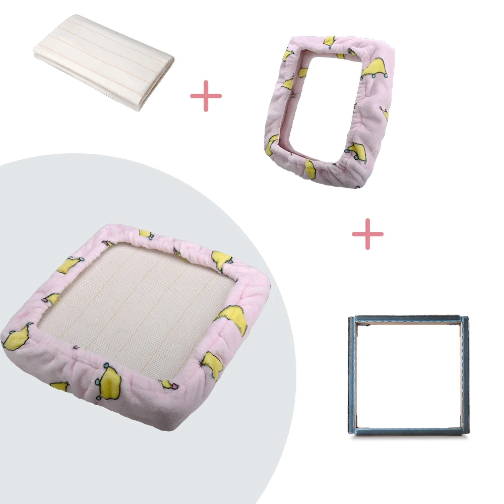 30cm Square Embroidery Hoop Wooden Gripper Strip Frame For Punch Needle Frame DIY Embroidery Sewing Cloth Painting Quilting